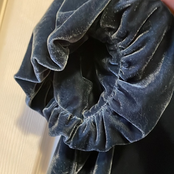 Free people Claudia puff sleeve mock neck velvet tee blouse - Picture 7 of 8